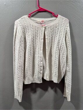 Hazel Moon Cream Cable Cardigan Sweater